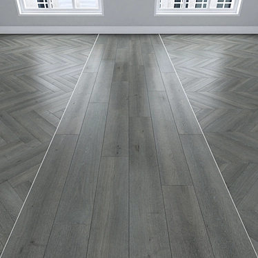 Oak Parquet Collection: Linear, Chevron, Herringbone 3D model image 1 