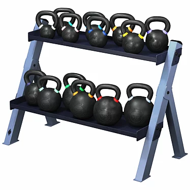 Rugged Gym Dumbbell Rack Stand 3D model image 1 