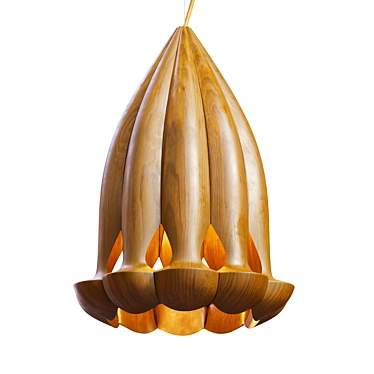 Cherry Wood Flower Pendant Light 3D model image 1 