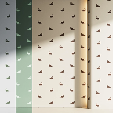 Dinosaur Pattern Wall Decor 3D model image 1 