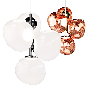 Tom Dixon Copper & Opal Chandeliers 3D model image 1 