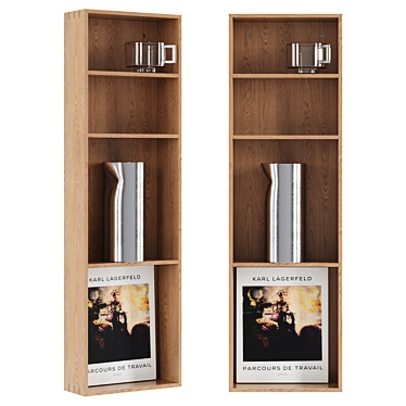 Sleek Oak Shelf Display 3D model image 1 