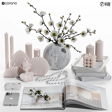 High-Res Decor Set 3D Max_OBJ 3D model image 1 