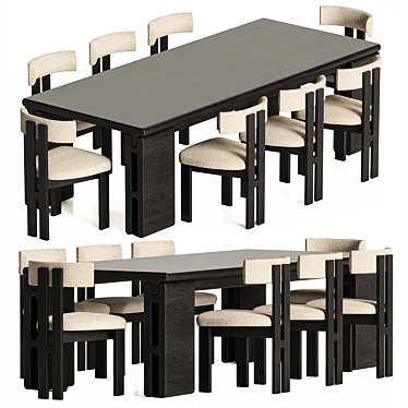 Modern Chic Mesa Dining Table 3D model image 1 