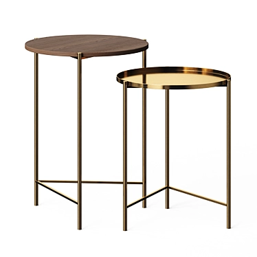 Modern Tray Top Table Set 3D model image 1 