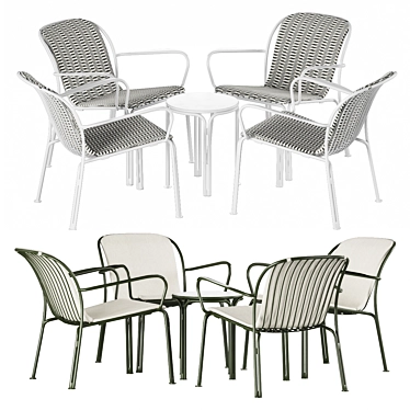 Thorvald Outdoor Table Chair Set 3D model image 1 