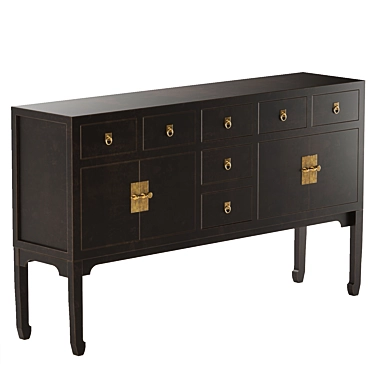 Sleek Modern Lacquer Sideboard 3D model image 1 