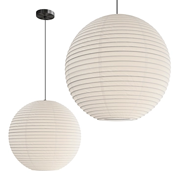 Contemporary Paper Lantern Light Fixture 3D model image 1 