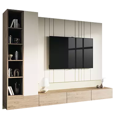 Modern TV Wall Set Design 3D model image 1 