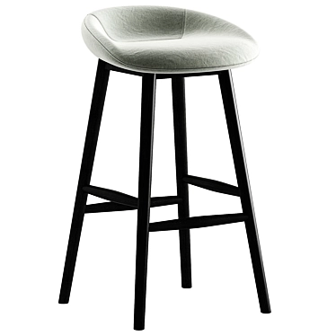 Sleek High Fabric Barstool Option 3D model image 1 