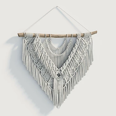 Modern Macrame Wall Hanging Wedding Decor 3D model image 1 