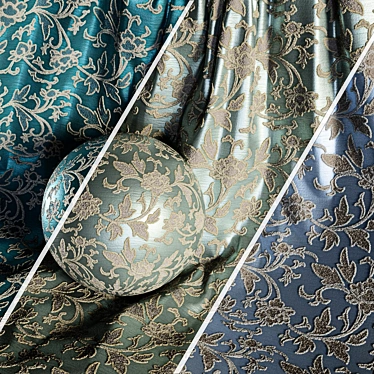 Damask Floral Jacquard Brocade Fabric material (in 3 color themes) -31