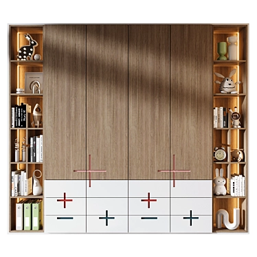 Custom Wardrobe Composition with Decor 3D model image 1 