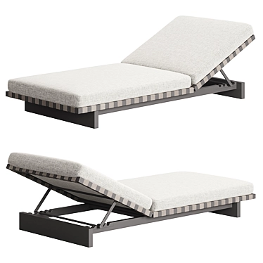 Luxury Comfort Aluminum Sun Lounger 3D model image 1 