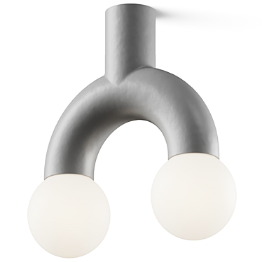 Modern Industrial Tube Flush Lamp 3D model image 1 