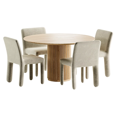 Elegant Modern Dining Set 3D model image 1 