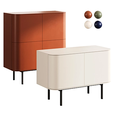 Mid-Century FJORD Sideboard 106cm 3D model image 1 