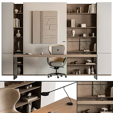 Translated from Russian to English, the product description is: Boss Desk - Office Furniture 633

Executive Desk - Modern Style 3D model image 1 