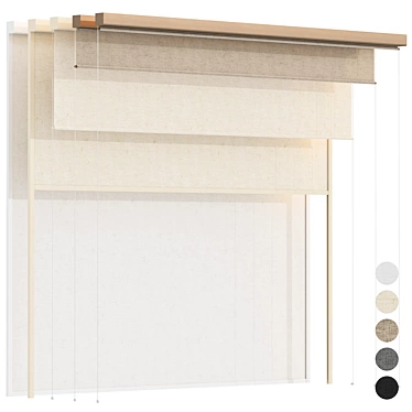 Bandalux Roller Blinds Set 03 3D model image 1 