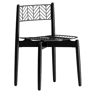 Plisse Metal Chair Black 3D model image 1 