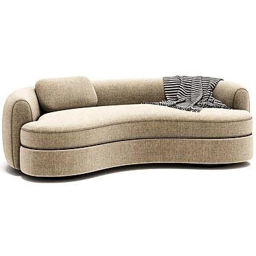 Modern Curved Sofa Design 3D model image 1 