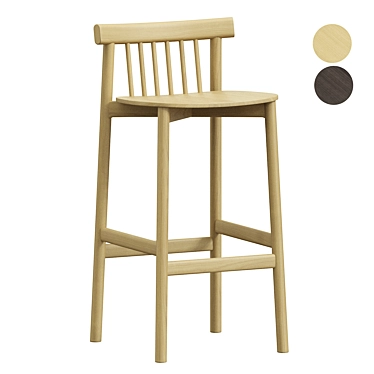 Modern Minimalist Pind Bar Stool 3D model image 1 