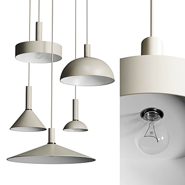 Modern Dome Pendant Light Shade 3D model image 1 