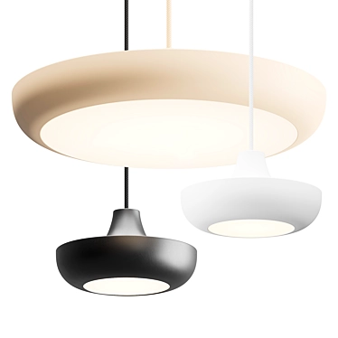 Sleek Saturn Pendant Light 3D model image 1 