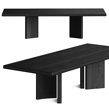 Modern Four Hands Dining Table 3D model image 1 