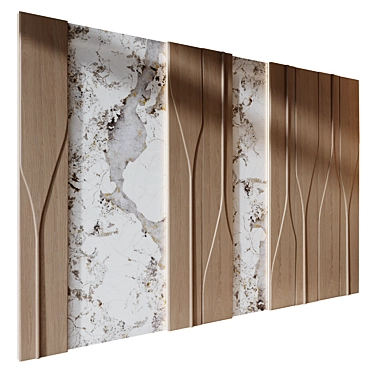 Luxury Wood and Marble Wall Panels 3D model image 1 