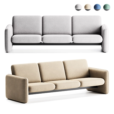 Wilkes Modular 3 Seater Sofa 3D model image 1 