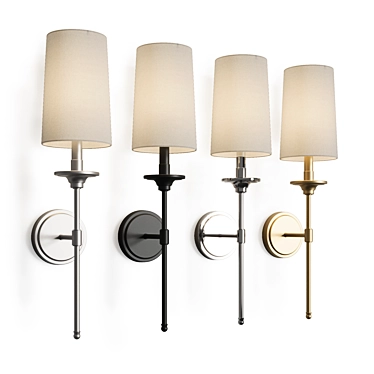 Elegant Transitional Black Wall Sconce 3D model image 1 