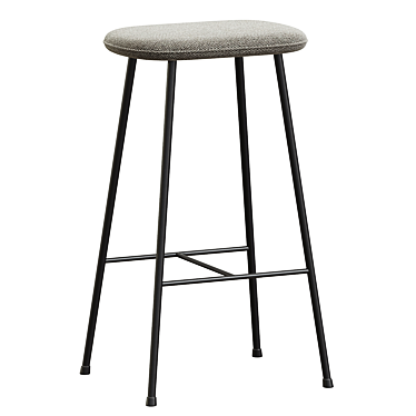 Modern Metal Base Counter Stool 3D model image 1 