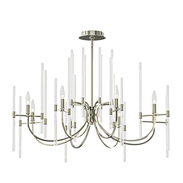 Elegant Crystal Tiered Chandelier 3D model image 1 