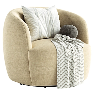 Elegant Gwyneth Swivel Chair 3D model image 1 