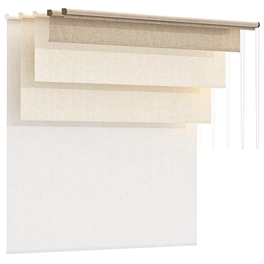 Premium Roller Blinds Set 01 3D model image 1 