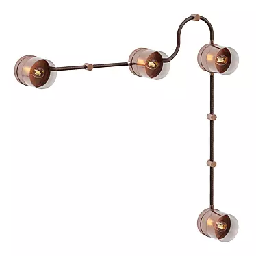 Industrial Rustic Wall Sconce Light 3D model image 1 