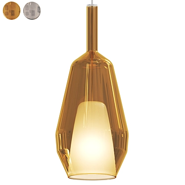 Elegant Black Gold Pendant Light 3D model image 1 