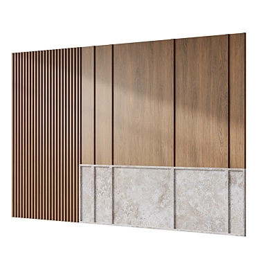 Modern 3D Wall Panel Set 3D model image 1 