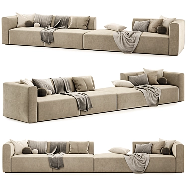 Versatile Light Color Match Sofa 3D model image 1 