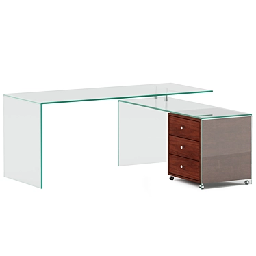 Modern Corner Writing Desk 3D model image 1 