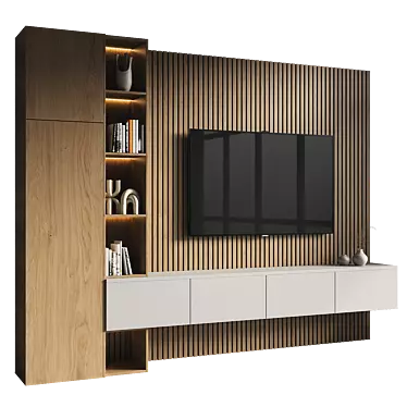 Modern TV Wall Set 081 3D model image 1 