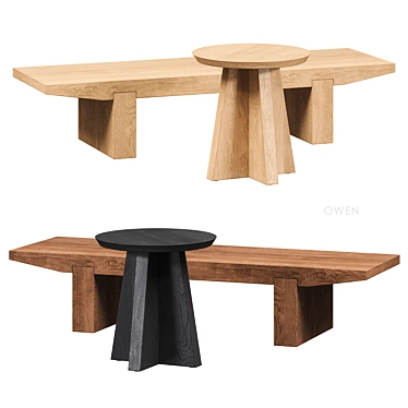 Owen Wood Coffee Side Table 3D model image 1 