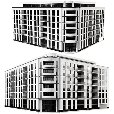 Multi-Floor Building Model Kit 3D model image 1 