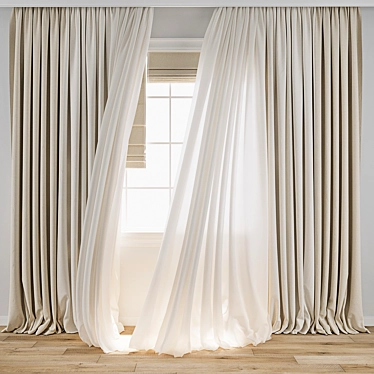 Minimalist Curtain 3D Model Pack 3D model image 1 