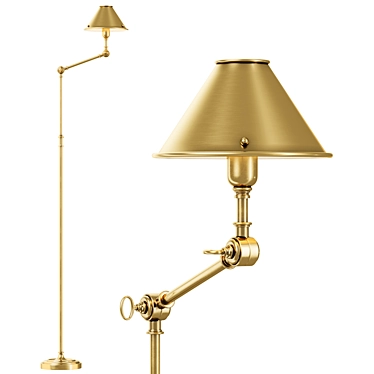 Streamlined Brass Anette Floor Lamp 3D model image 1 