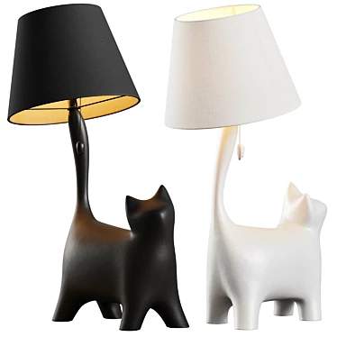 Whimsical Cat Hat Lamp 3D model image 1 