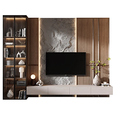  Modern TV Wall Decor Set 3D model image 1 