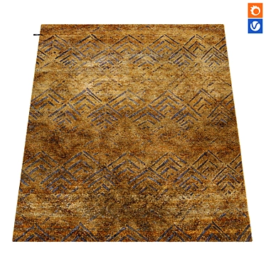 Artisan Gold Rug Texture Unique 3D model image 1 