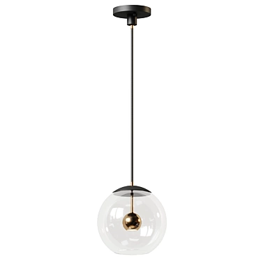 Nucleus Pendant Light with Transparent Glass Orb 3D model image 1 